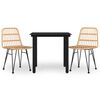 vidaXL 3-tlg. Garten-Essgruppe Poly Rattan