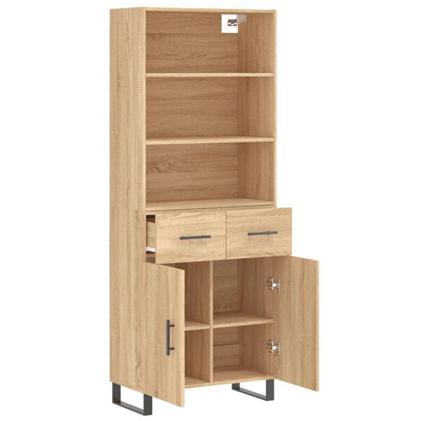vidaXL Highboard Sonoma-Eiche 69,5x34x180 cm Holzwerkstoff