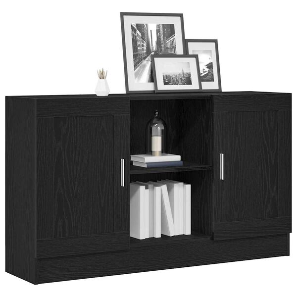 vidaXL Sideboard Schwarz Eichen-Optik 120 x 30,5 x 70 cm Holzwerkstoff