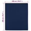 vidaXL Spannbettlaken Jersey Marineblau 180x200 cm Baumwolle