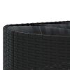vidaXL 7-tlg. Garten-Sofagarnitur mit Kissen Schwarz Poly Rattan