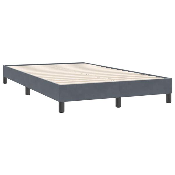 vidaXL Boxspringbett mit Matratze Dunkelgrau 120x220 cm Samt