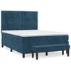 vidaXL Boxspringbett mit Matratze Dunkelblau 140x190 cm Samt
