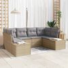 vidaXL Gartensofa-set mit Kissen 6 pcs Beige Poly-Rattan