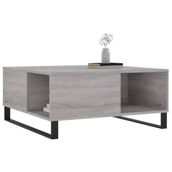 vidaXL Couchtisch Grau Sonoma 80x80x36,5 cm Holzwerkstoff