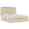 vidaXL Ottoman-Bett mit Matratze & LEDs Creme 160x200 cm Stoff