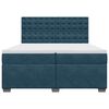 vidaXL Boxspringbett mit Matratze Blau 200x200 cm Samt