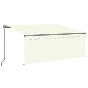 vidaXL Markise Manuell Einziehbar mit Rollo & LED 3x2,5 m Creme