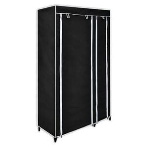 vidaXL Faltbarer Stoffschrank Schwarz 110 x 45 x 175 cm