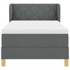 vidaXL Boxspringbett mit Matratze Dunkelgrau 90 x 200 cm Stoff