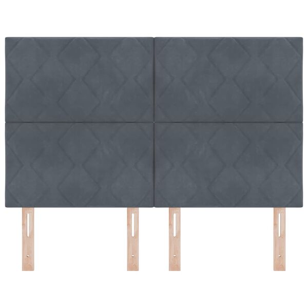 vidaXL Kopfteil mit Kopfteil Dunkelgrau 144 cm Samt