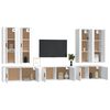 vidaXL 7-tlg. TV-Schrank-Set Wei&szlig; Holzwerkstoff
