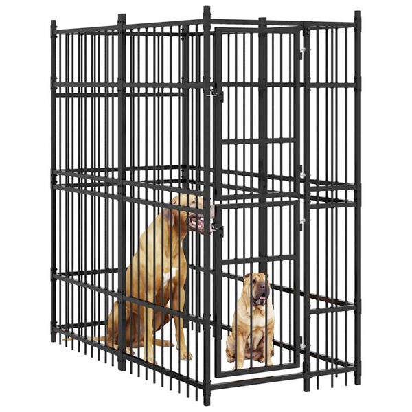 vidaXL Outdoor-Hundezwinger Stahl 1,84 m&sup2;
