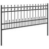 vidaXL Spike-Ringzaun Schwarz 200 x 130 cm Pulverbeschichteter Stahl