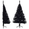 vidaXL K&uuml;nstlicher Halb-Weihnachtsbaum mit St&auml;nder Schwarz 120 cm PVC