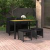 vidaXL 5-tlg. Garten-Essgruppe mit Kissen Poly Rattan Schwarz