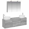 vidaXL Badezimmerm&ouml;bel-Set 4 stk. Sonoma-Grau 49,5 x 44,5 x 65,5 cm