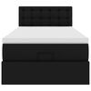 vidaXL Ottoman-Bett mit Matratzen & LEDs Schwarz 100x200 cm Kunstleder