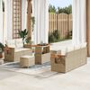 vidaXL Gartensofa-set mit Kissen 10 pcs Beige und Creme Poly-Rattan