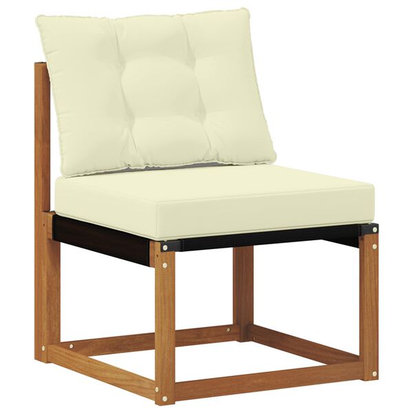 vidaXL Outdoor-Sofagarnitur mit Kissen 11 pcs Natur und Creme