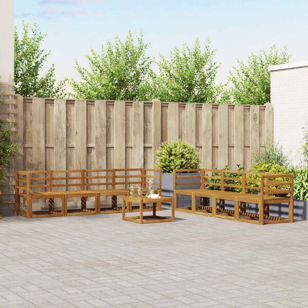 vidaXL Outdoor-Sofagarnitur 9 pcs Natur Massivholz Akazie