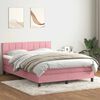 vidaXL Boxspringbett mit Matratze & LED Rosa 140x220 cm Samt