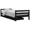 vidaXL Kinderbett mit Schubladen Schwarz 80x200 cm Massivholz Kiefer