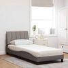 vidaXL Bett mit Matratze "Hanko" Taupe 80x200 cm Stoff