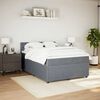 vidaXL Boxspringbett mit Matratze Dunkelgrau 140x200 cm Samt