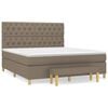 vidaXL Boxspringbett mit Matratze Taupe 160x200 cm Stoff