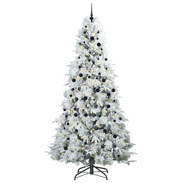 vidaXL K&uuml;nstlicher klappbarer Weihnachtsbaum Wei&szlig; 240 cm PE und PVC