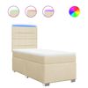 vidaXL Boxspringbett mit Matratze Creme 100x200 cm Stoff