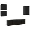 vidaXL 5-tlg. TV-Schrank-Set Schwarz Holzwerkstoff