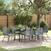 vidaXL Garten Essgruppe mit Kissen 7 pcs Grau Poly-Rattan