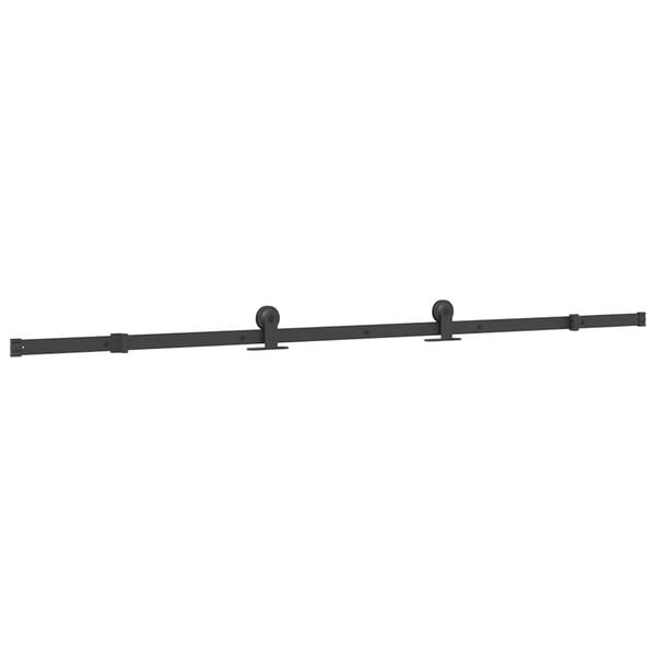 vidaXL Schiebetürbeschlag-Set 213,5 cm Stahl Schwarz