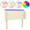 vidaXL LED Kopfteil Creme 103x16x78/88 cm Kunstleder