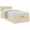 vidaXL Ottoman-Bett mit Matratze Creme 80x200 cm Stoff