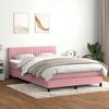 vidaXL Boxspringbett mit Matratze Rosa 160x220 cm Samt