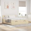 vidaXL Ottoman-Bett mit Matratzen Creme 180x200 cm Stoff