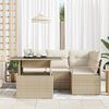 vidaXL Garten-Sofa-Set mit Speicher 5 pcs Beige Poly Rattan