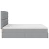 vidaXL Ottoman-Bett mit Matratzen & LEDs Hellgrau 160x200 cm Stoff