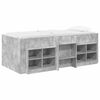 vidaXL Loft Bettgestell mit Schrank 3 stk. Betongrau Holzwerkstoff