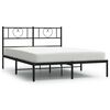 vidaXL Bettgestell mit Kopfteil Metall Schwarz 120x190 cm
