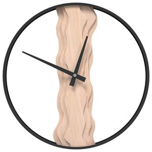 vidaXL Wanduhr Braun &Oslash;35 cm Eisen und Eichenholz