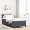 vidaXL Boxspringbett mit Matratze Dunkelgrau 100 x 200 cm Samt