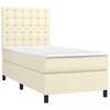 vidaXL Boxspringbett mit Matratze & LED Creme 100x200 cm Kunstleder