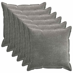 vidaXL Kissenbezug 6 pcs HOUTEN Dunkelgrau 55 x 55 cm Chenille-Stoff
