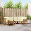 vidaXL Outdoor-Sofagarnitur mit Kissen 6 pcs Natur und Creme