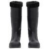 vidaXL Gummistiefel mit Herausnehmbarem Innenfutter Schwarz Gr. 41 PVC