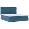 vidaXL Ottoman-Bett mit Matratzen & LEDs Dunkelblau 180x200 cm Samt